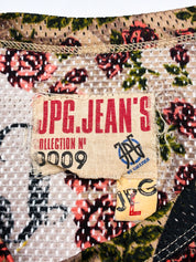 Jean Paul Gaultier JPG Jean's 1990s La Mujer Print Puff Sleeve Mesh Top - S-L