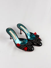 Christian Lacroix 2000s Black Patent Bow Mules - EU 37
