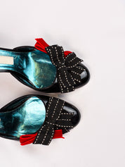 Christian Lacroix 2000s Black Patent Bow Mules - EU 37