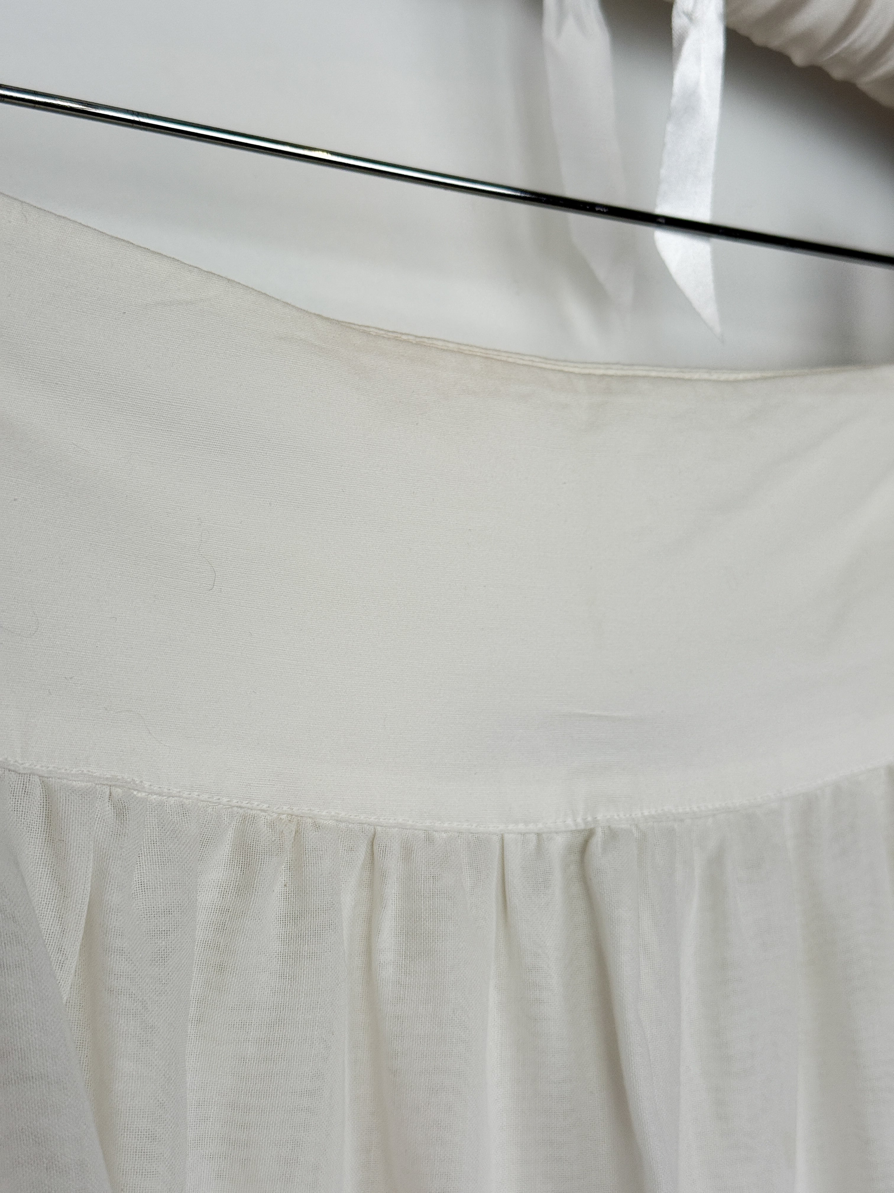 Blumarine White Cotton Tiered Ruffle Skirt - M
