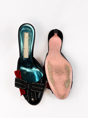 Christian Lacroix 2000s Black Patent Bow Mules - EU 37