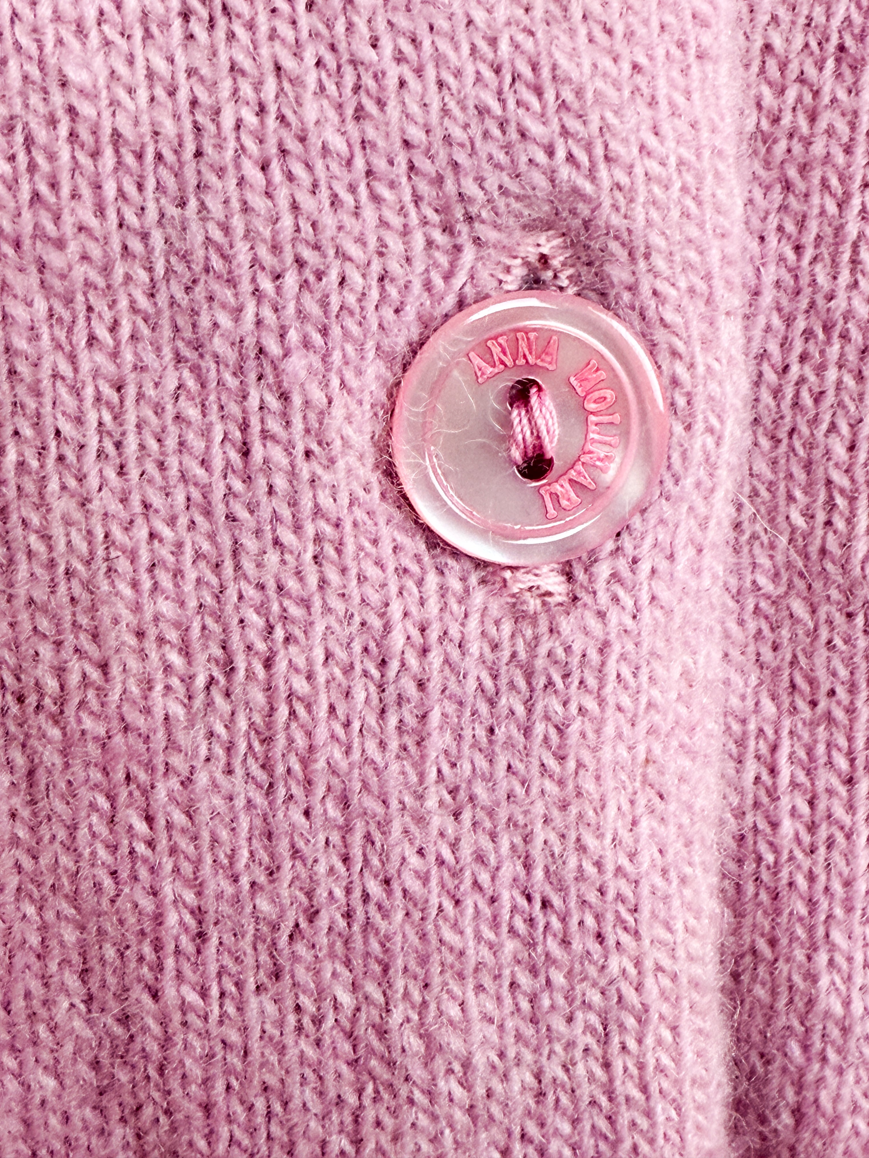 Anna Molinari Blumarine Pink Knit Rose Embroidered Cardigan - As Is - S/M