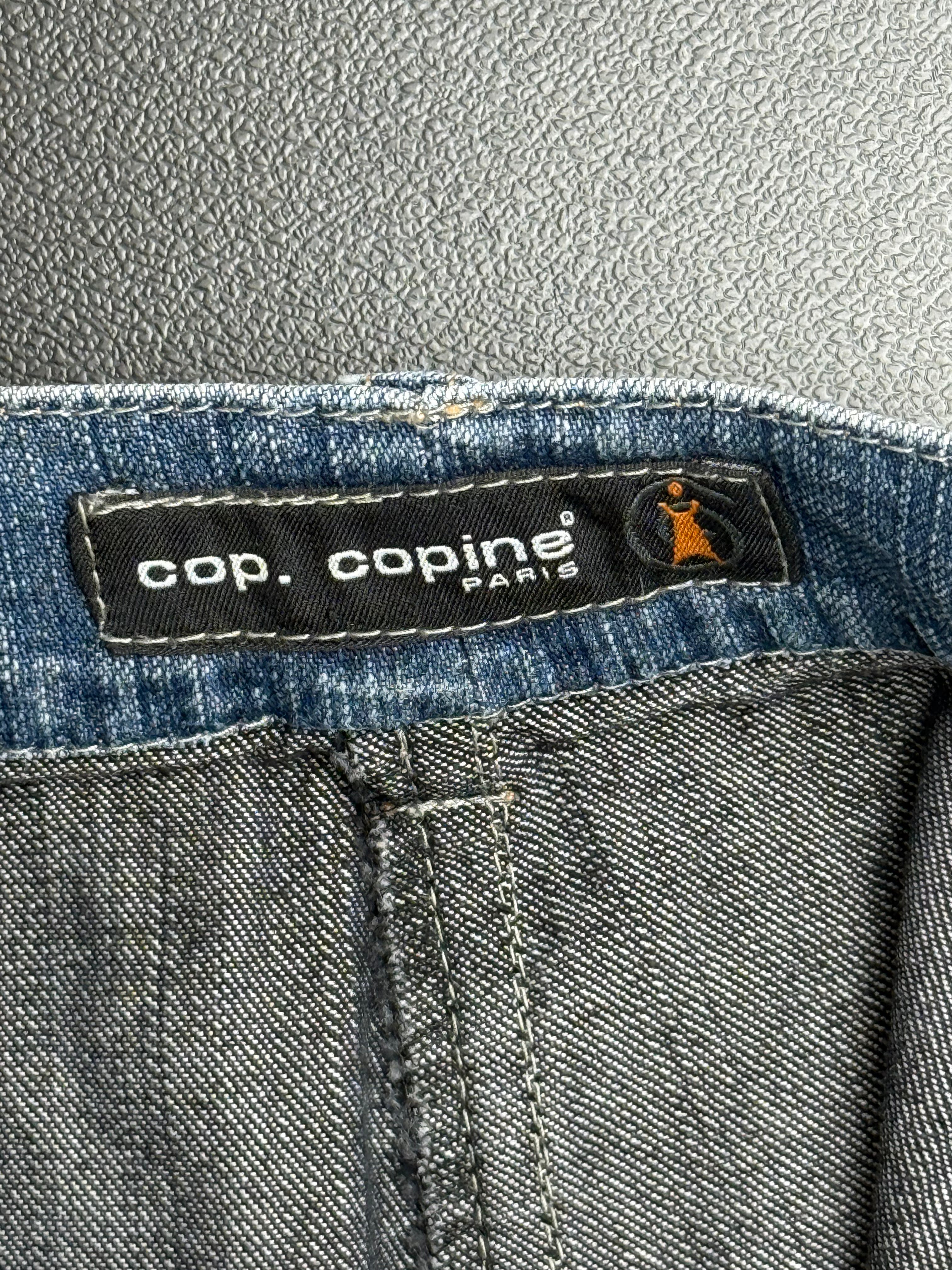 Cop Copine 2000s Grey Denim Logo Appliqué Asymmetric Mini Skirt - S