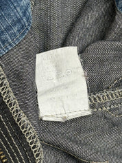 Cop Copine 2000s Grey Denim Logo Appliqué Asymmetric Mini Skirt - S