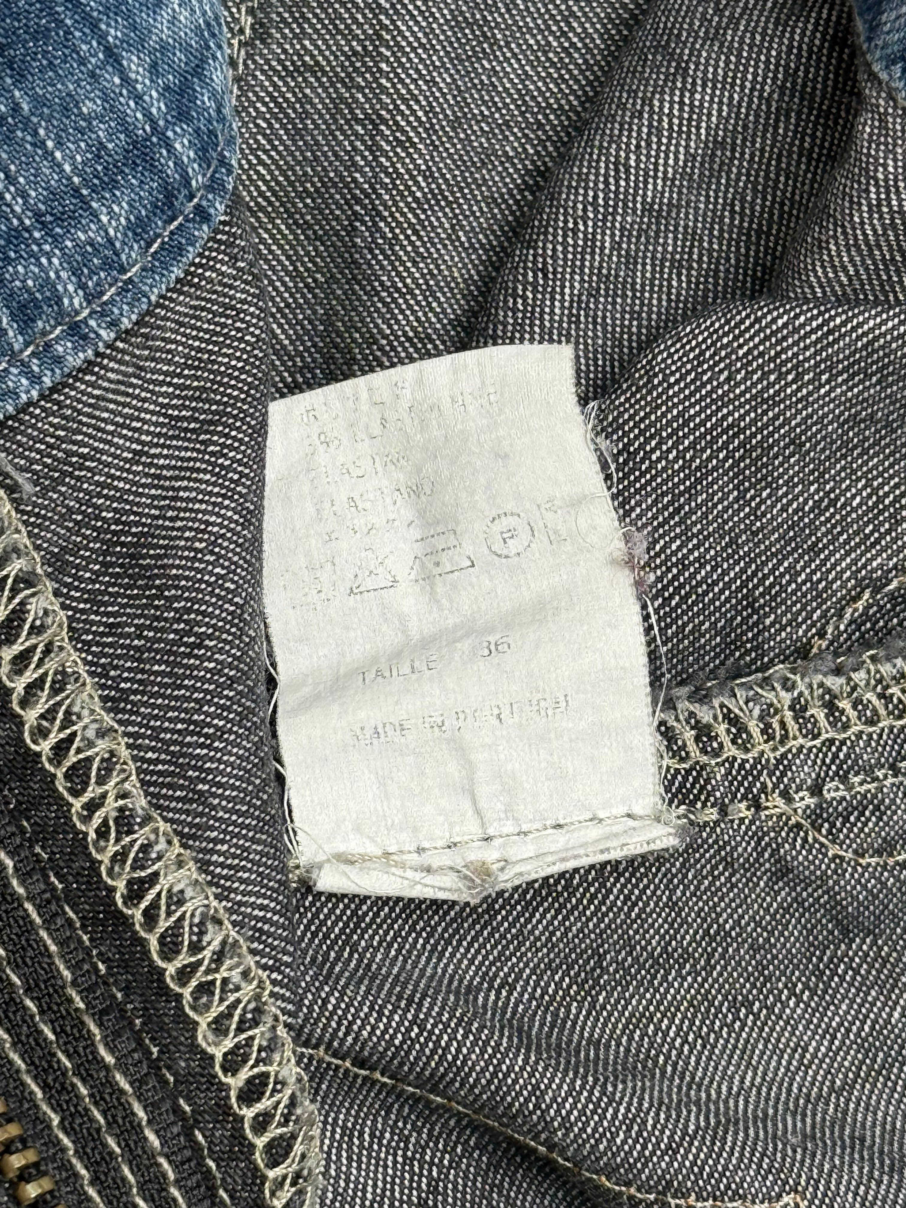Cop Copine 2000s Grey Denim Logo Appliqué Asymmetric Mini Skirt - S