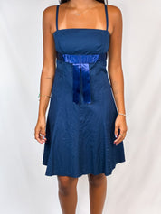 2000s Navy Cotton Babydoll Dress - S/M