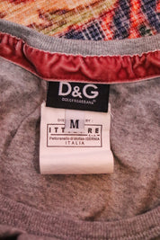 D&G by Dolce & Gabbana 2006 “I <3 D&G” Grey Tank with Velvet Trim