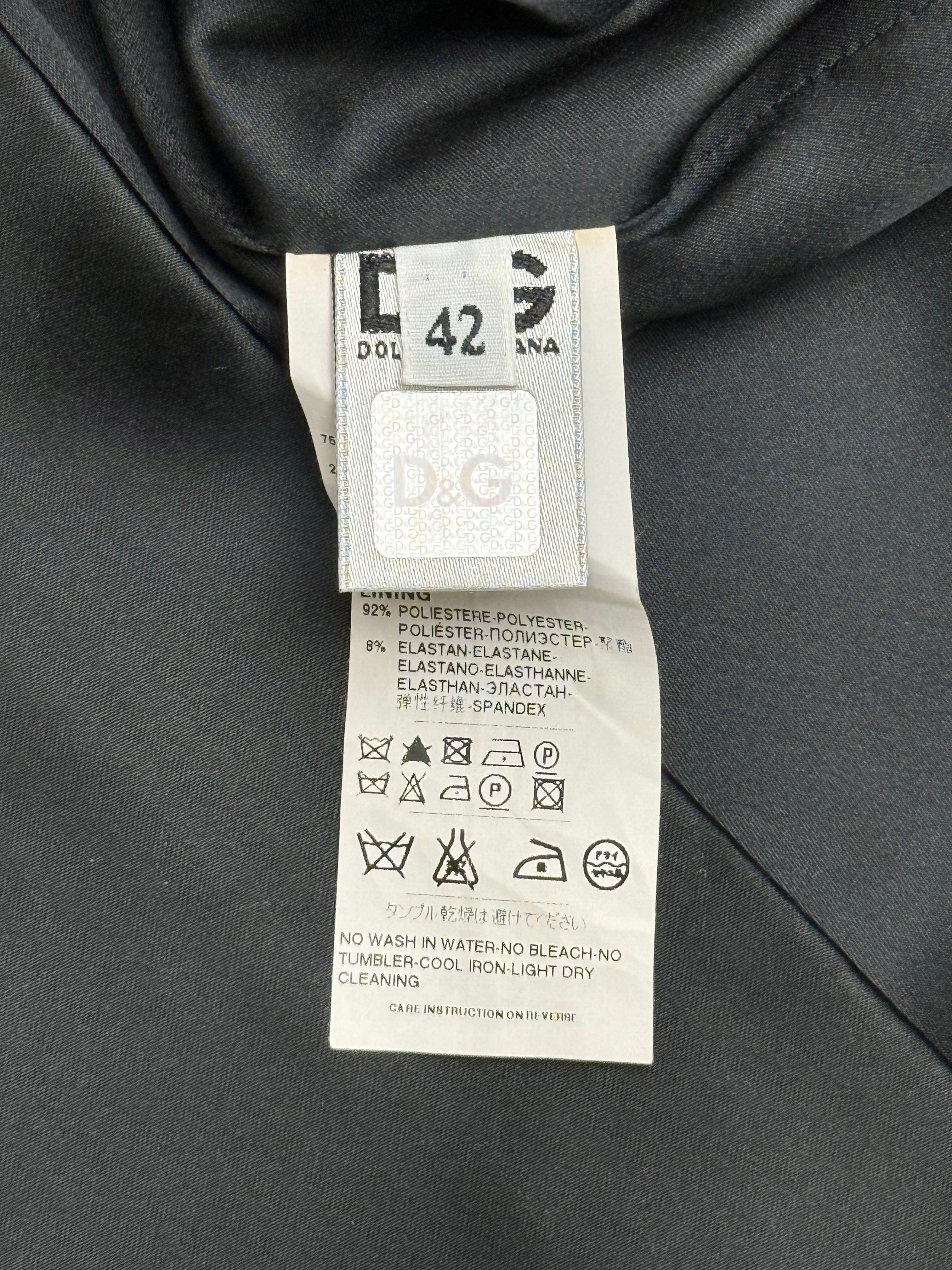 D&G 2000s Black Stretch Satin Pencil Skirt - S/M