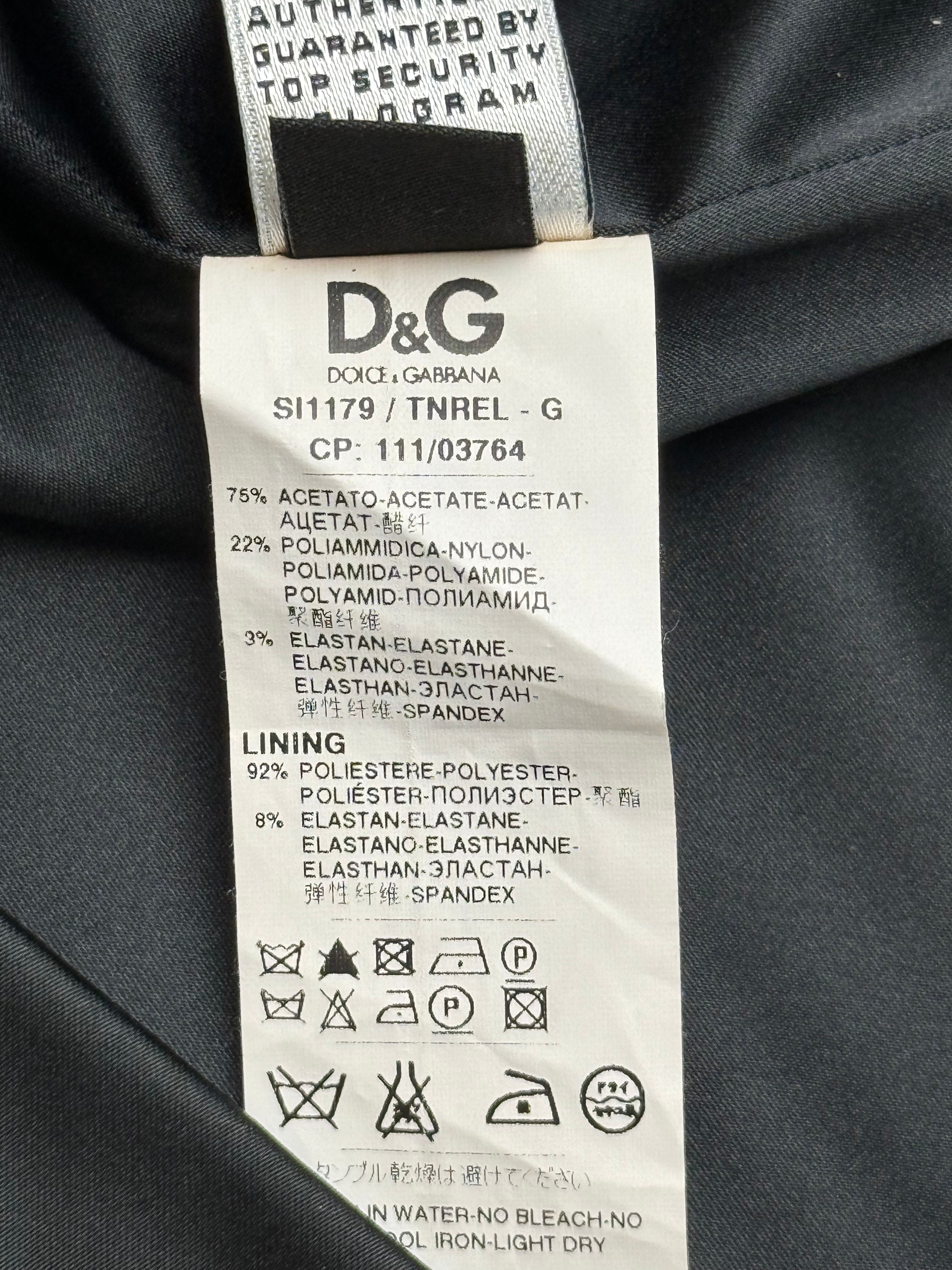 D&G 2000s Black Stretch Satin Pencil Skirt - S/M
