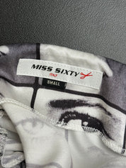 Miss Sixty 2000s Black & White Photo Print Chain Strap Mini Dress - XS-S