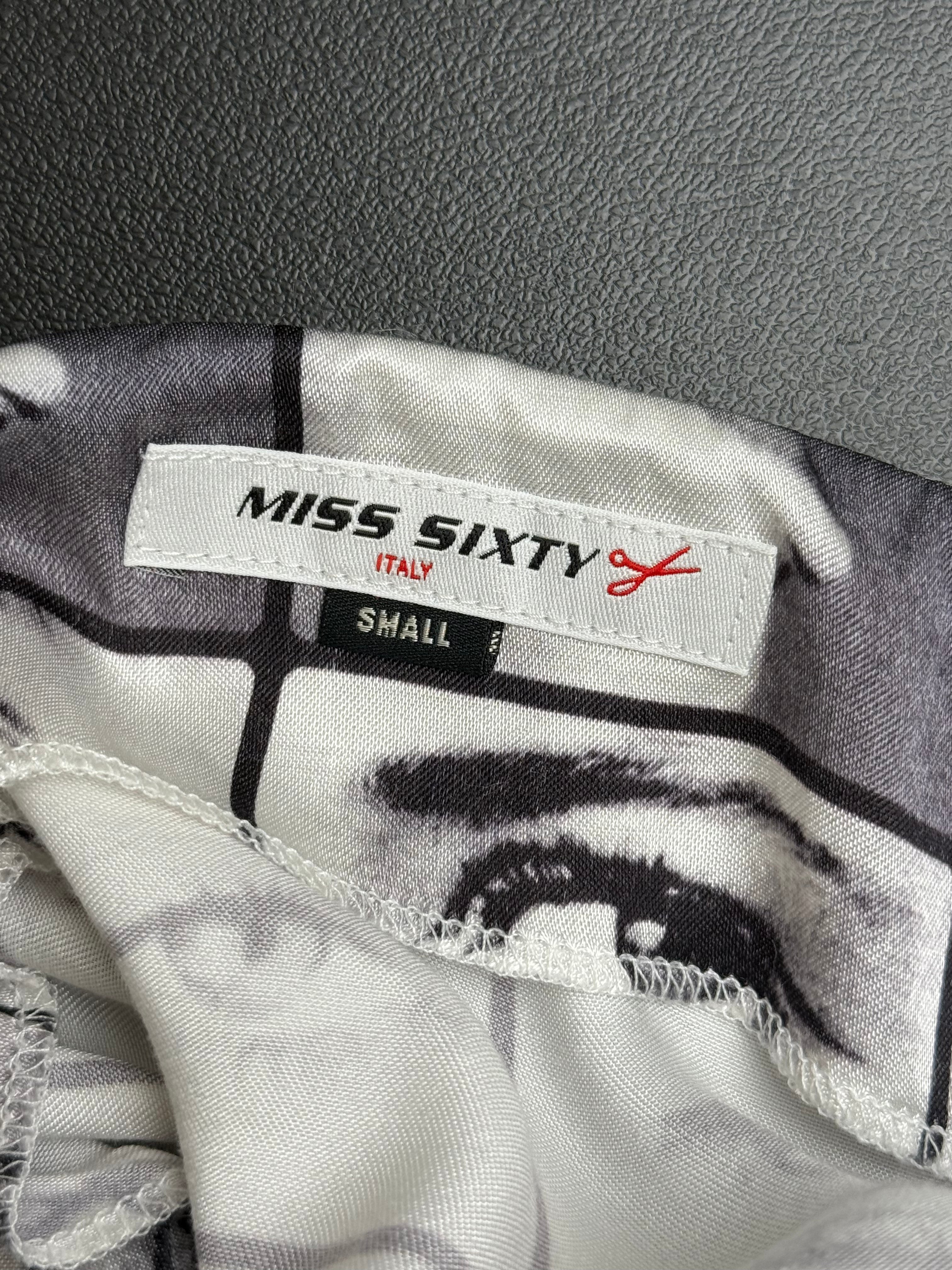 Miss Sixty 2000s Black & White Photo Print Chain Strap Mini Dress - XS-S