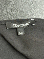 Denny Rose 2000s Black Fringe V-Back Tank Top - S/M