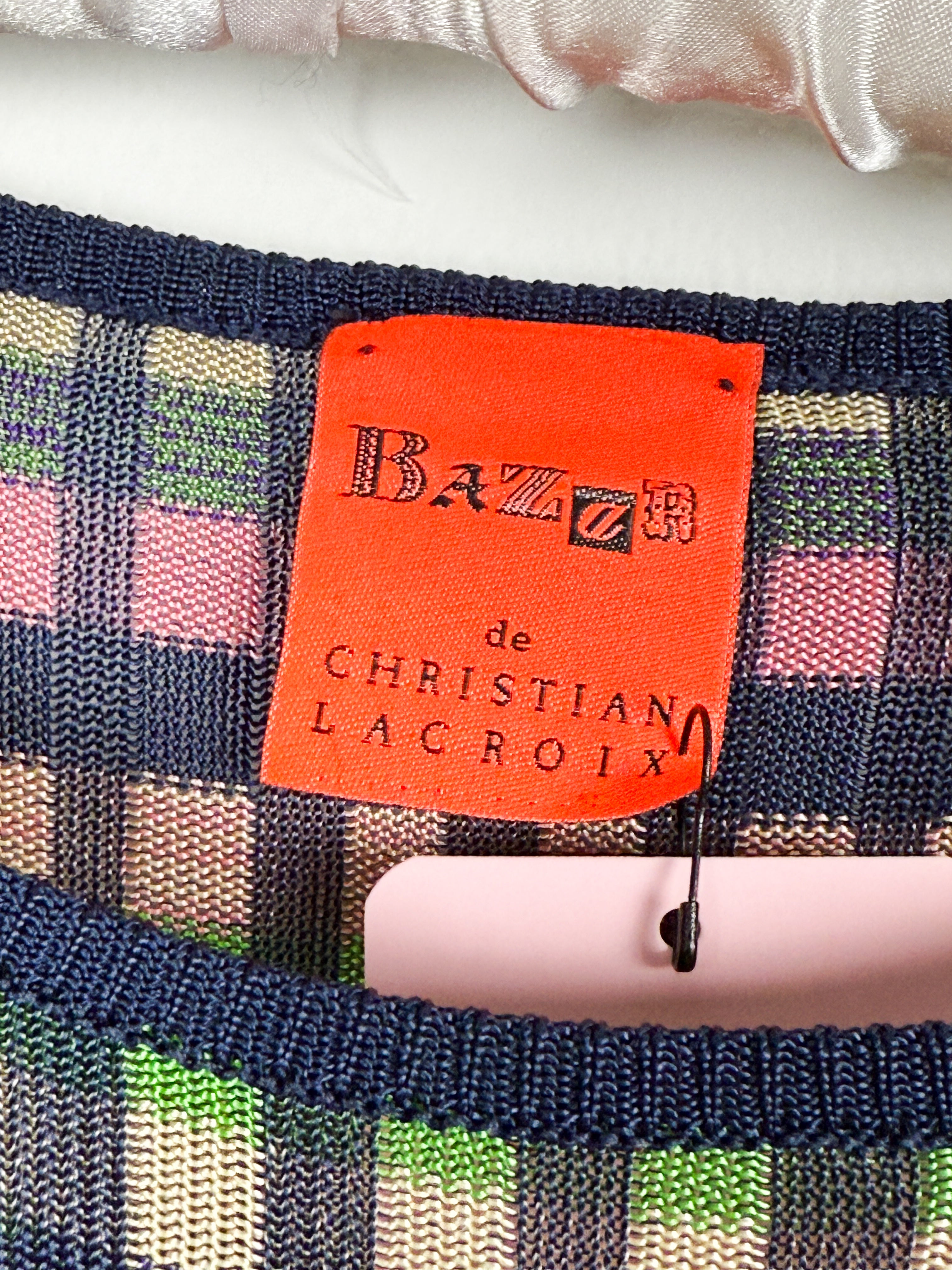 Bazar de Christian Lacroix Multicolor Stripe Knit Top & Skirt Set - S/M