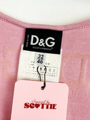 D&G Dolce & Gabbana Pink Gold Sequin "TRASH" Tank Top - M