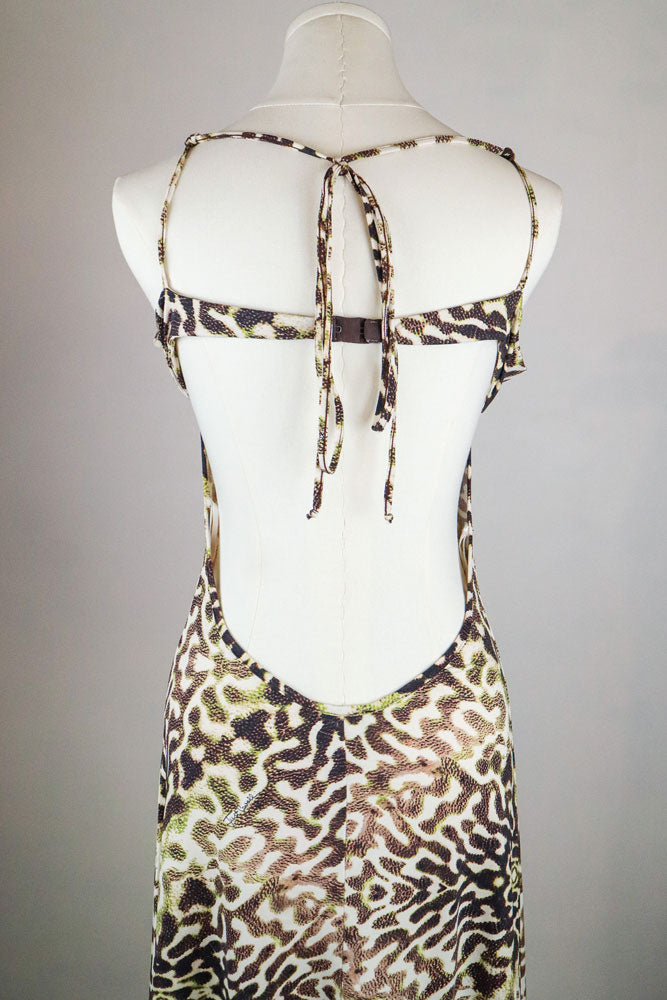 Just Cavalli 2005 Snake Print Backless Dress – M-XL