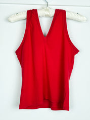 D&G Dolce & Gabbana Red Logo Lace Print Tank Top - M