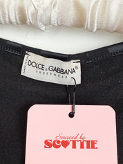 Dolce & Gabbana Underwear Black Satin Logo Panel Tee - M/L