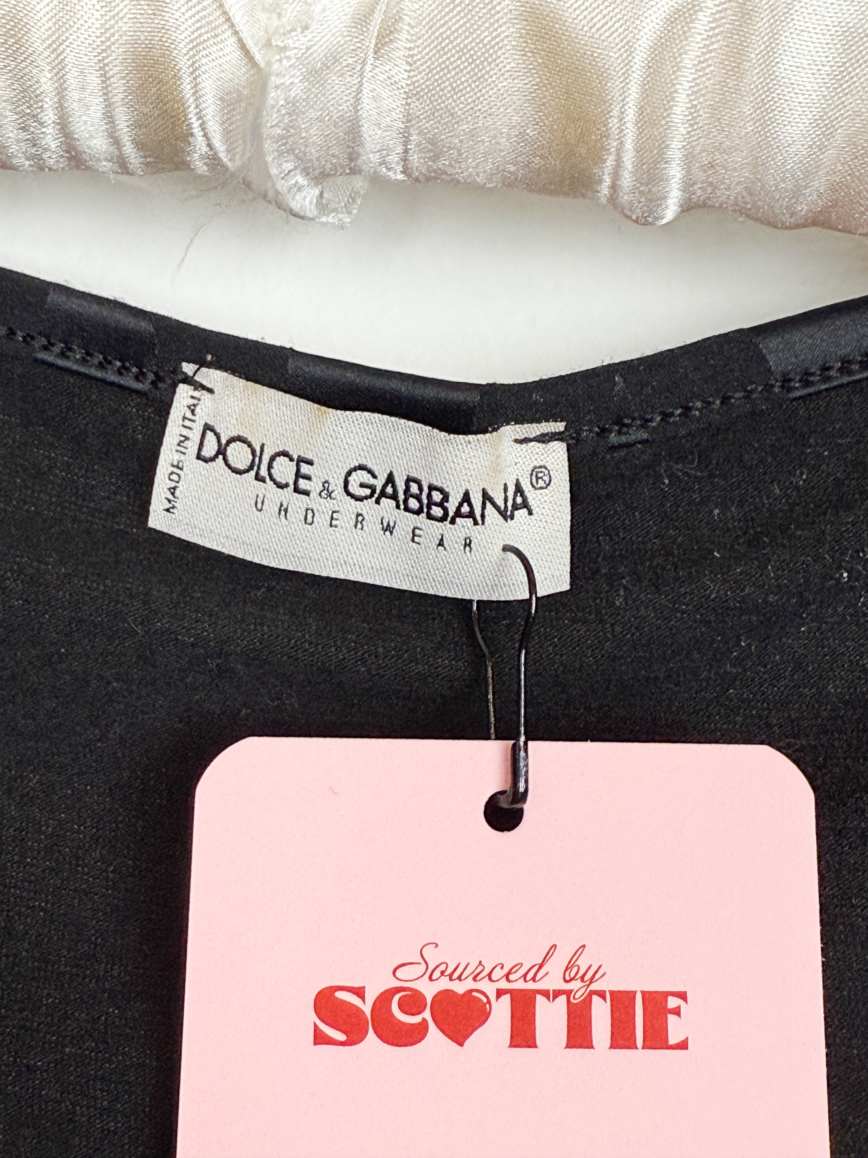 Dolce & Gabbana Underwear Black Satin Logo Panel Tee - M/L