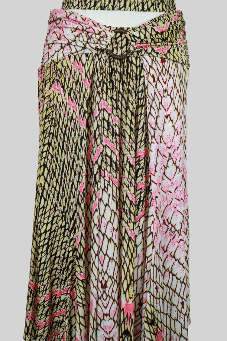 Just Cavalli 2000s Python Pop Jersey Set (Top + Skirt) – M