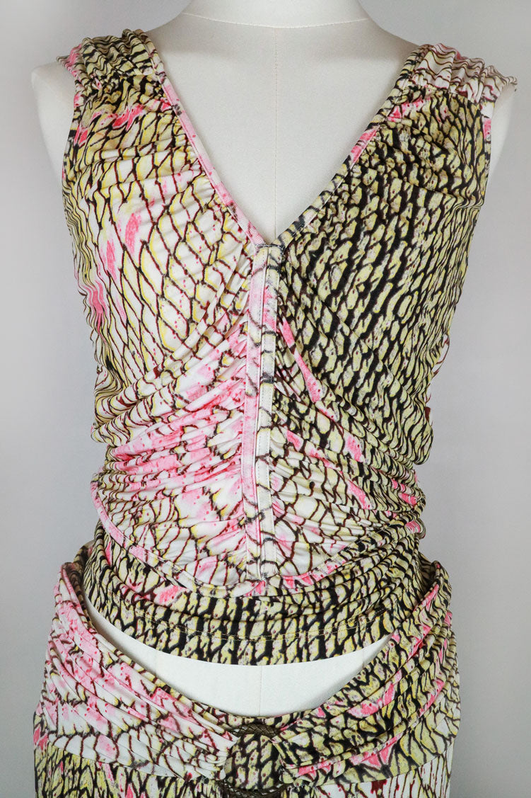 Just Cavalli 2000s Python Pop Jersey Set (Top + Skirt) – M