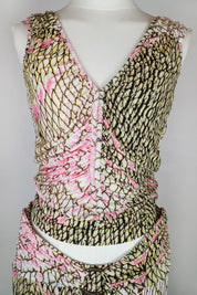 Just Cavalli 2000s Python Pop Jersey Set (Top + Skirt) – M