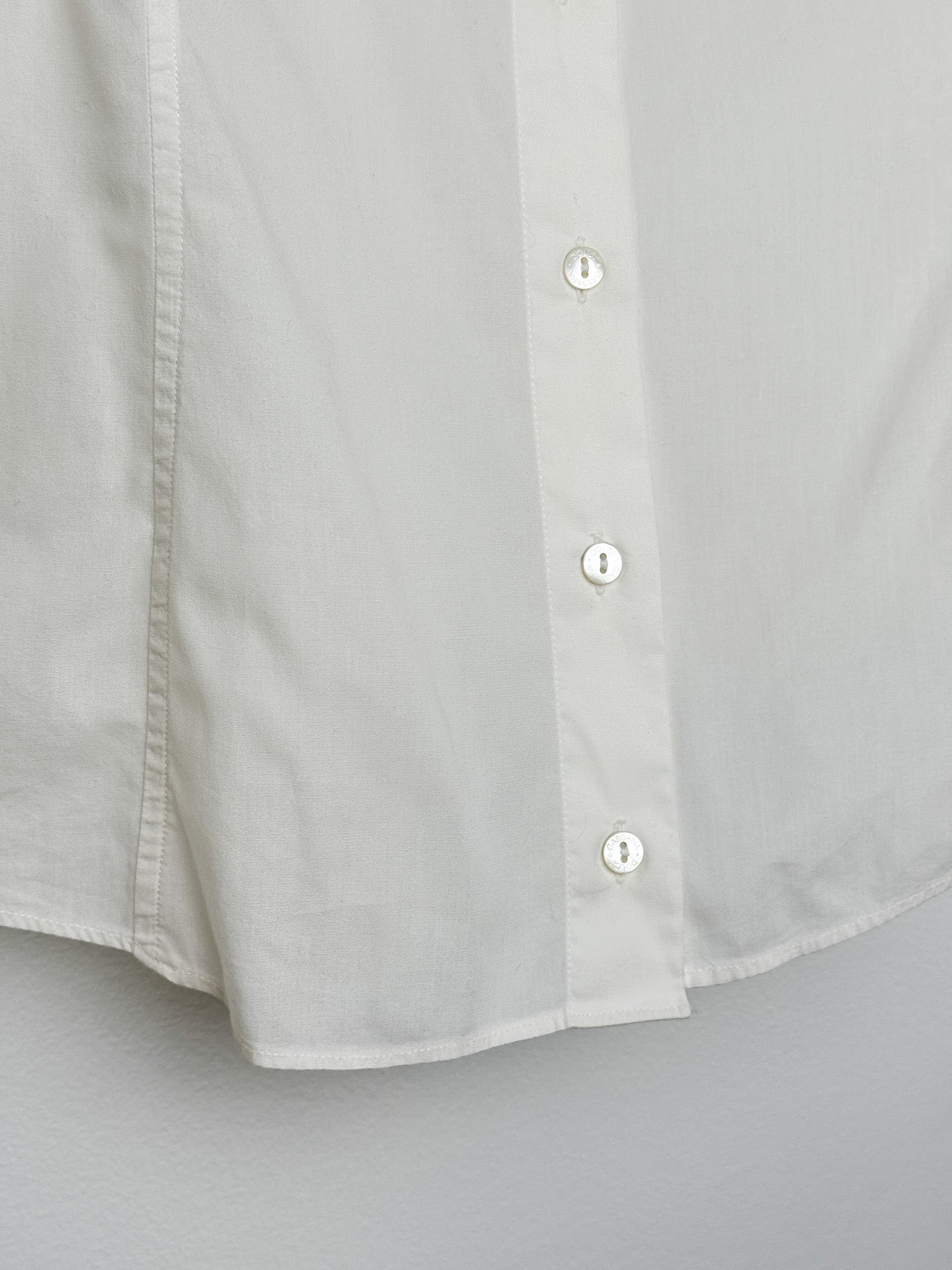 Dolce & Gabbana Cream Cotton Fitted Button-Down Shirt - S/M