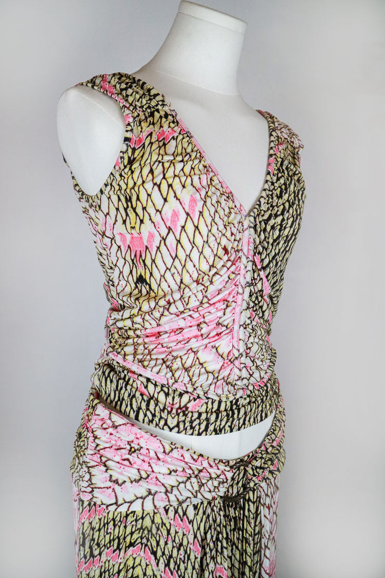 Just Cavalli 2000s Python Pop Jersey Set (Top + Skirt) – M