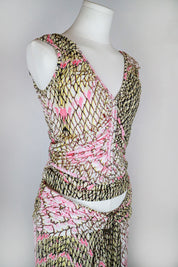 Just Cavalli 2000s Python Pop Jersey Set (Top + Skirt) – M