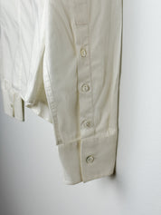 Dolce & Gabbana Cream Cotton Fitted Button-Down Shirt - S/M