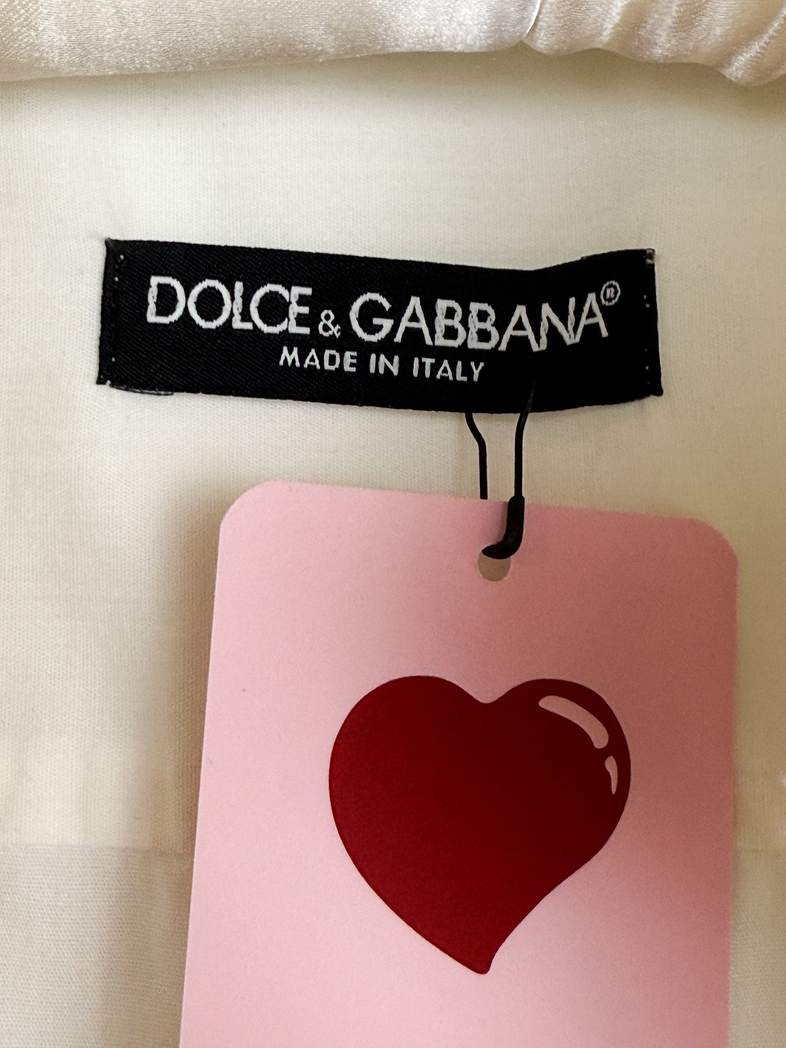Dolce & Gabbana Cream Cotton Fitted Button-Down Shirt - S/M