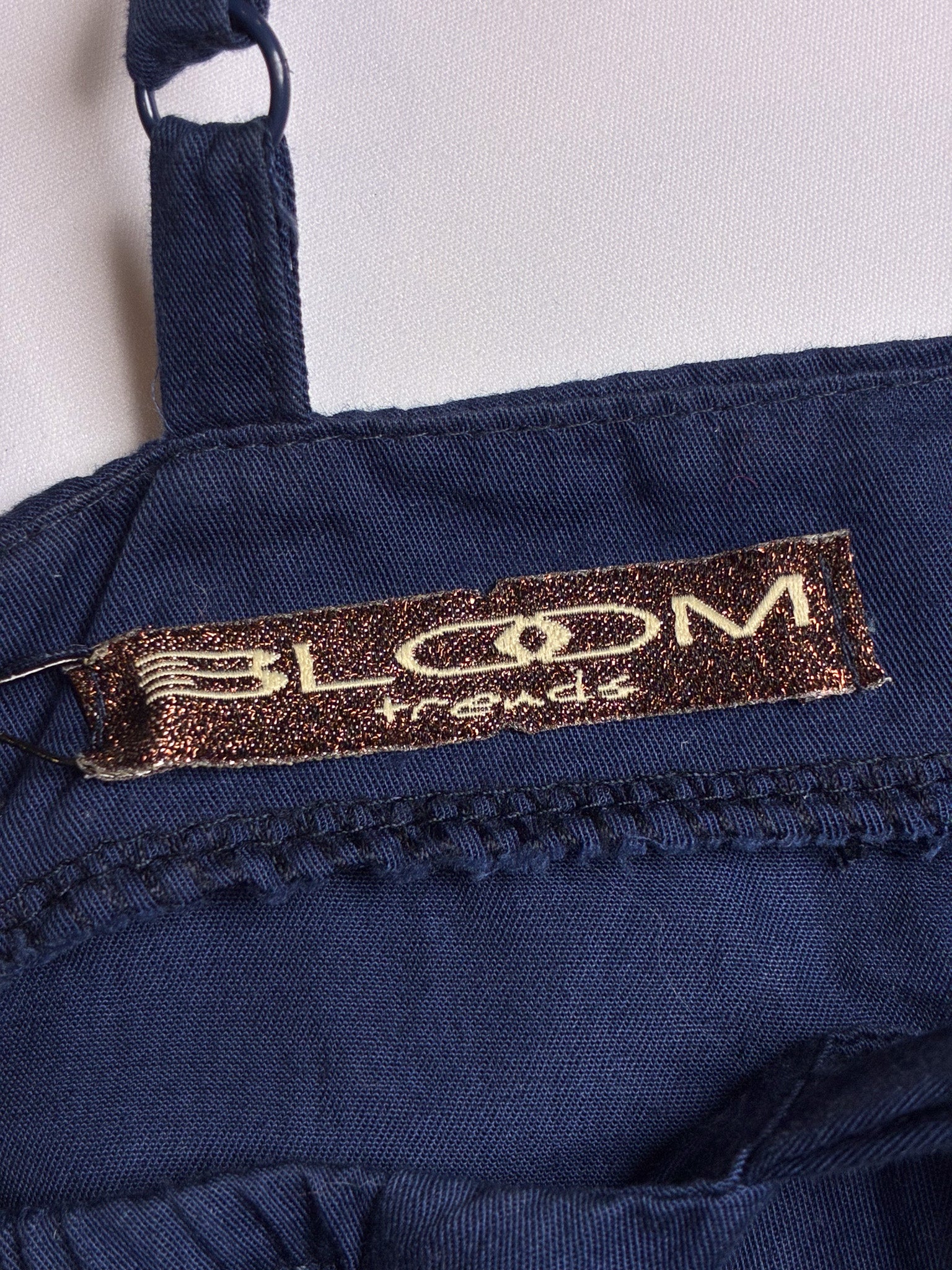 2000s Navy Cotton Babydoll Dress - S/M