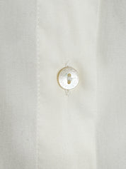 Dolce & Gabbana Cream Cotton Fitted Button-Down Shirt - S/M