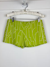 Emilio Pucci Firenze Lime Green Geometric Print Mini Shorts - S