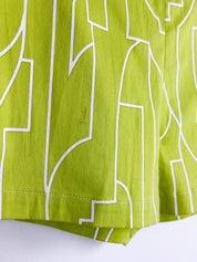 Emilio Pucci Firenze Lime Green Geometric Print Mini Shorts - S