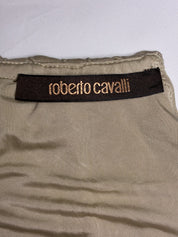 Roberto Cavalli 2000s Light Gold Snake Clasp One-Shoulder Top - XS/S