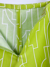 Emilio Pucci Firenze Lime Green Geometric Print Mini Shorts - S