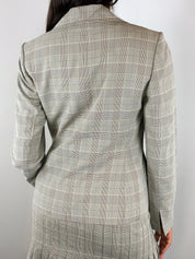 1990s Grey Plaid Blazer and Skirt Set - XS/S