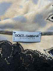 Dolce & Gabbana 2000s Leopard Print Lace-Trim Satin Cami - XS