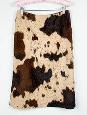 Kookai 2000s Cow Print Faux Fur Denim Two-Piece Set - 38/M
