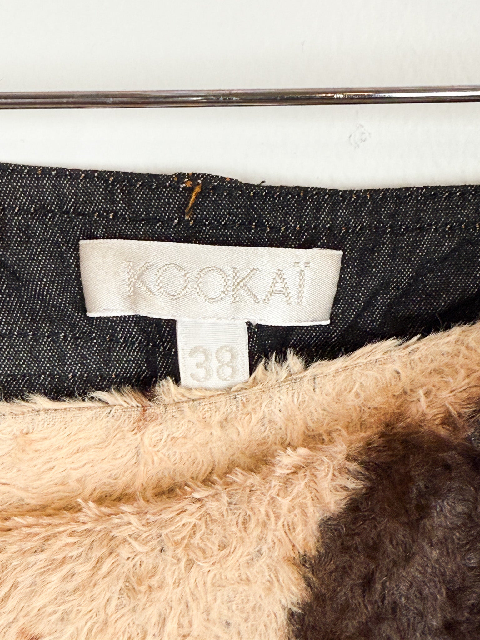 Kookai 2000s Cow Print Faux Fur Denim Two-Piece Set - 38/M