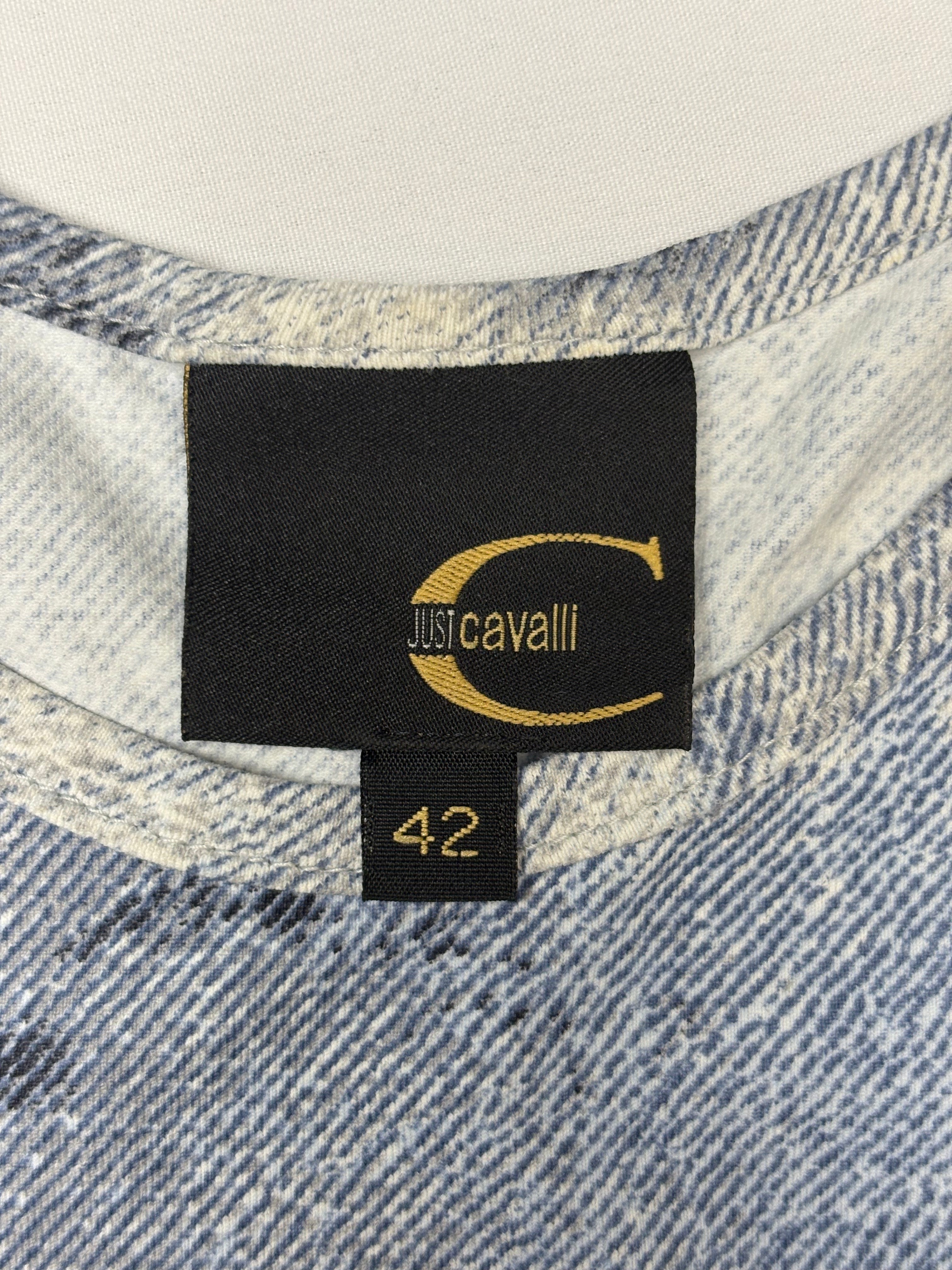 Just Cavalli 2000s Denim Print Racerback Tank - S/M