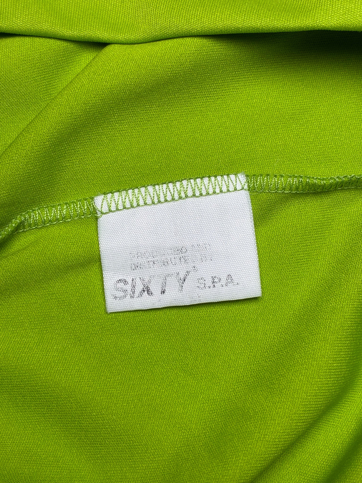 Miss Sixty 2000s Lime Green Logo V-Neck Tee - XS/S