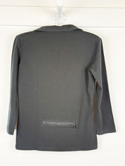 Prada Sport Linea Rossa Late 1990s Black Stretch Open Collar Long Sleeve Top - M