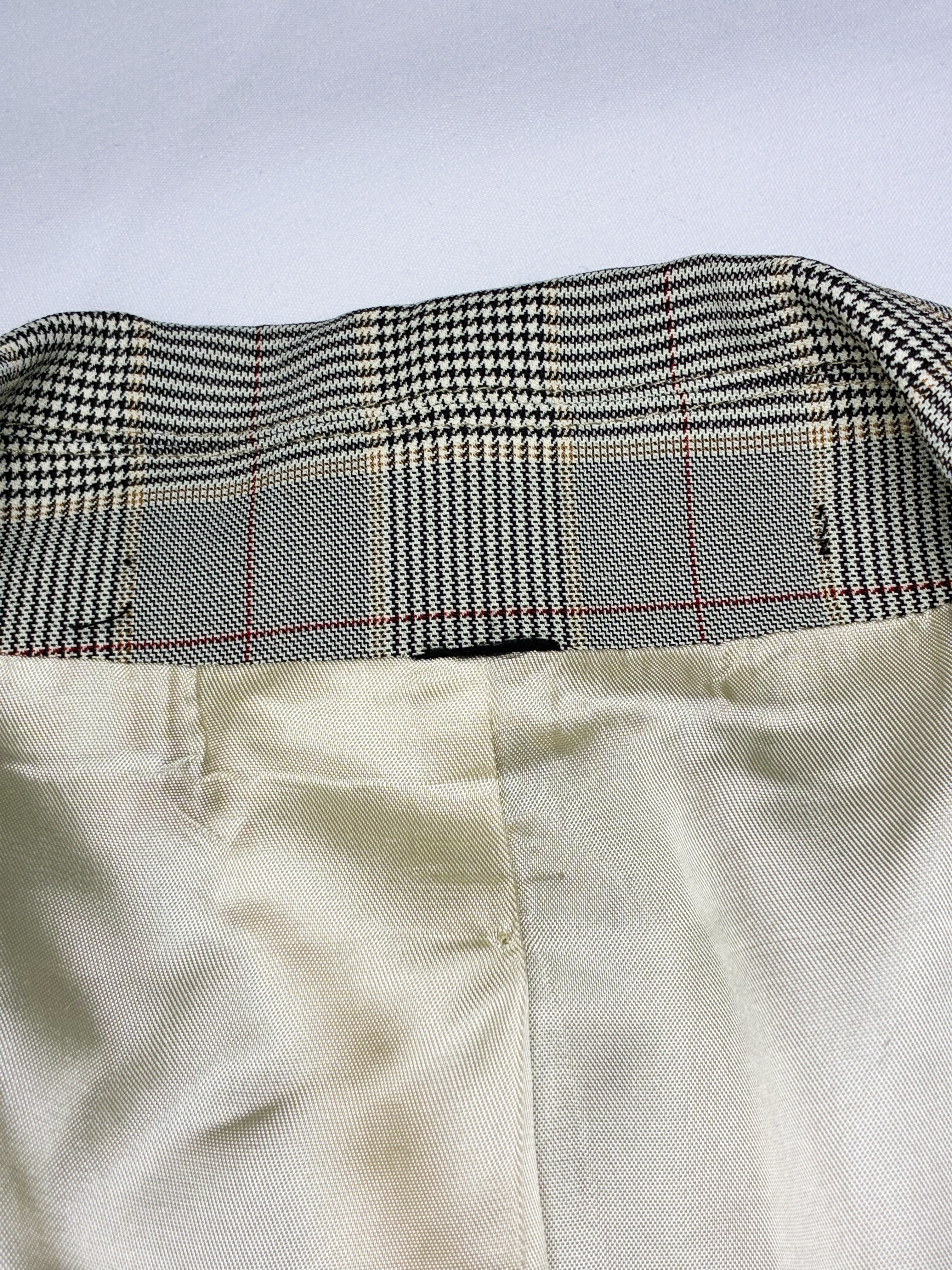 1990s Grey Plaid Blazer and Skirt Set - XS/S