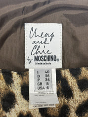 Moschino Cheap and Chic 2000s Gold Leopard Jacquard Mini Skirt - XS