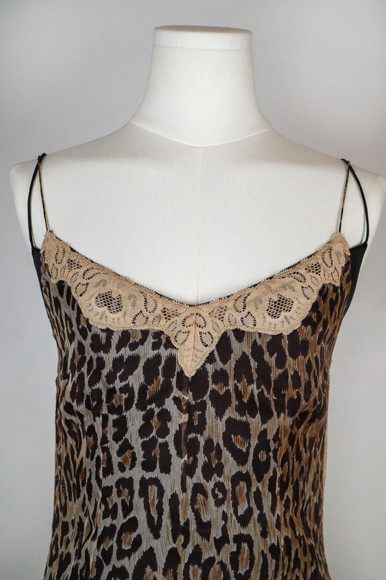 Dolce & Gabbana 2004 Silk Leopard & Lace Dress with Slip – XS