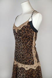 Dolce & Gabbana 2004 Silk Leopard & Lace Dress with Slip – XS