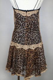Dolce & Gabbana 2004 Silk Leopard & Lace Dress with Slip – XS