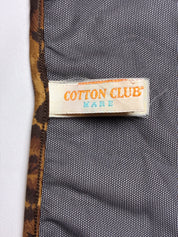 Cotton Club Mare 2000s Black Sheer Cheetah-Trim Wrap Skirt - S