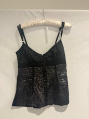 D&G Dolce & Gabbana 2000s Black Corset Bustier Top - S/M